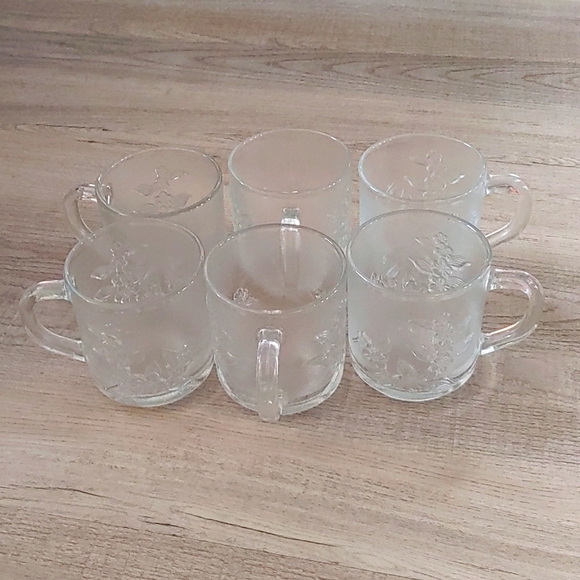 Rare hard to find vintage Kig floral glass mugs - Picture 1 of 3